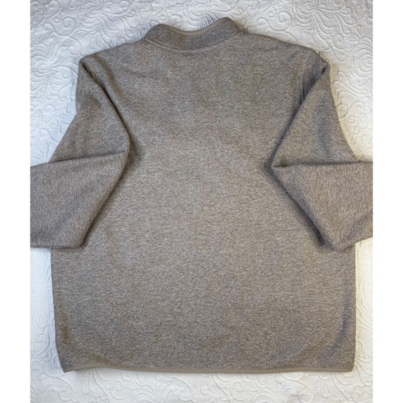 Eddie Bauer Men Heathered Fleece Quarter Snap Pullover Mock Neck Pockets Tan XXL - Picture 6 of 10